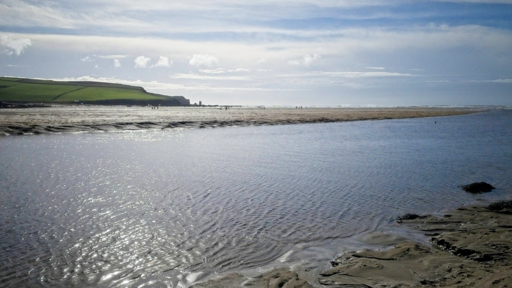 view of the beach at Bigbury-on-Sea, Devon